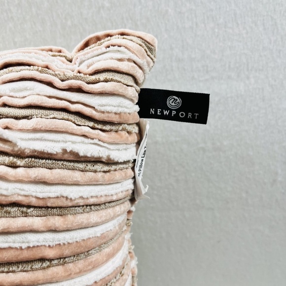 Newport Collection Pillow Multi-color Striped Textured Design 18" x 12" - Picture 3 of 5